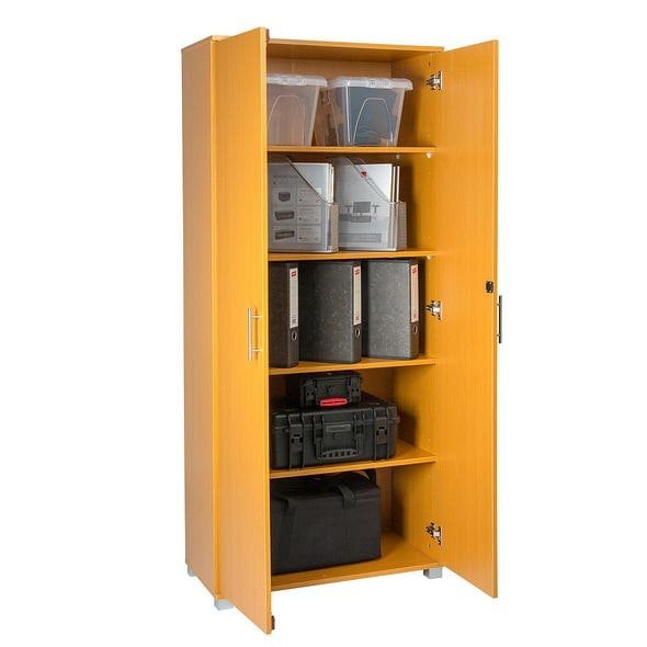 MMT Furniture Designs Beech wooden Filing cabinet with 4 shelves - 2 Door Lockable Filing Cabinet