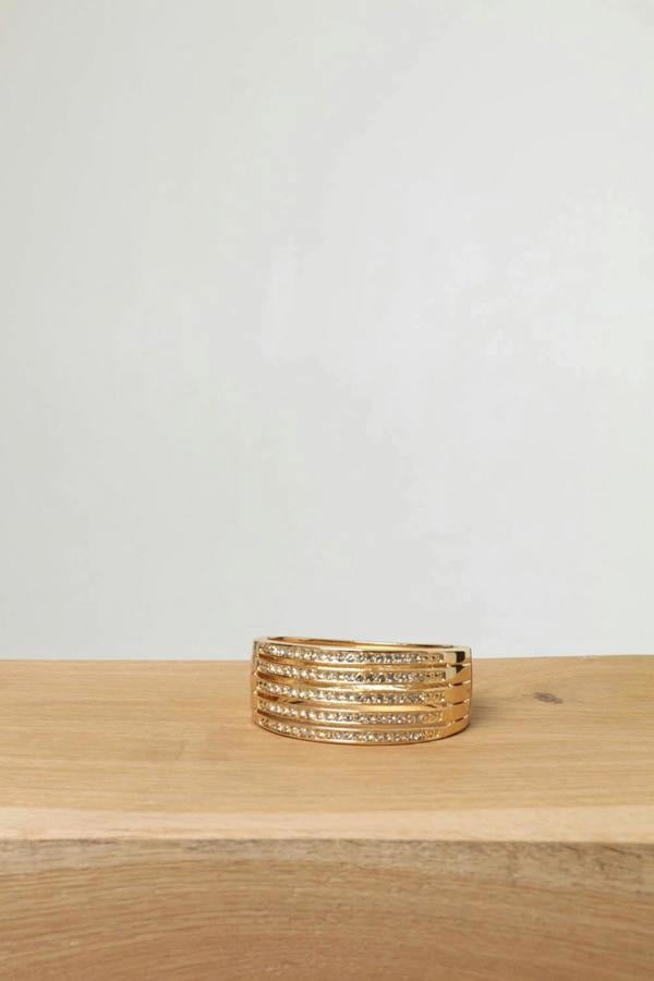 Gold | Crystal Multi Row Metallic Bracelet