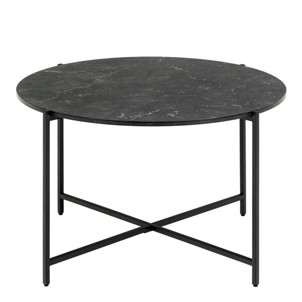 Wyld Haus Odense Black Izmir Round Coffee Table Metal Legs