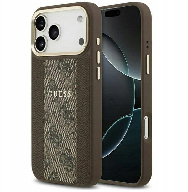 Guess 4G Stripe Case with MagSafe for iPhone 17 Pro Max 6.9" Brown - GUHMP17XPG4SEMCW