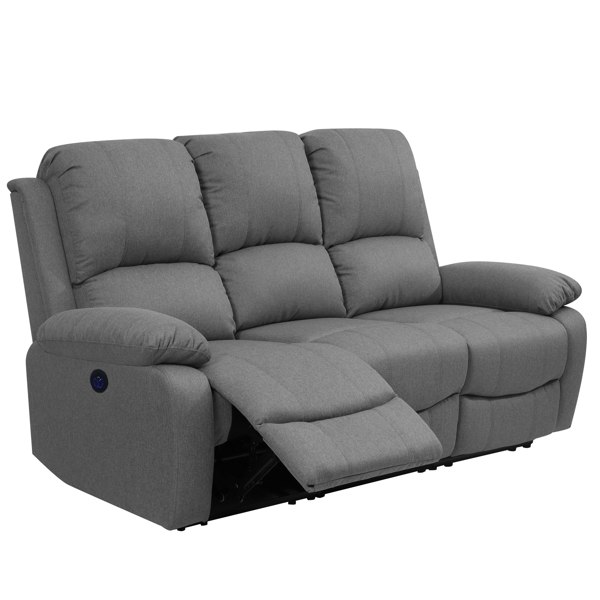 Comfy Living Linen Electric Reclining Sofa Set