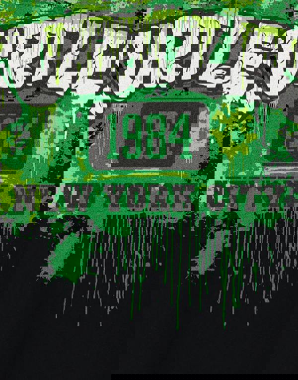 Teenage Mutant Ninja Turtles Mens Black 1984 New York City Short Sleeved T-Shirt