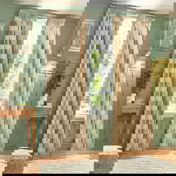 Wylder Nature Grantley Jacquard Pencil Pleat Curtains - Natural
