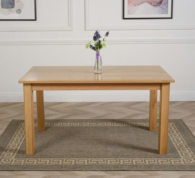 That's Furniture Oslo Minimalist Solid Oak Dining Table - 150cm