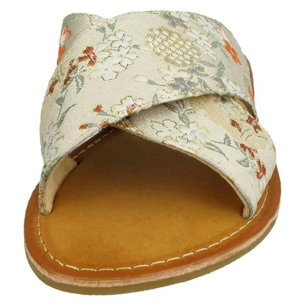 Savannah Ladies Savannah Cross Strap Patterned Mules