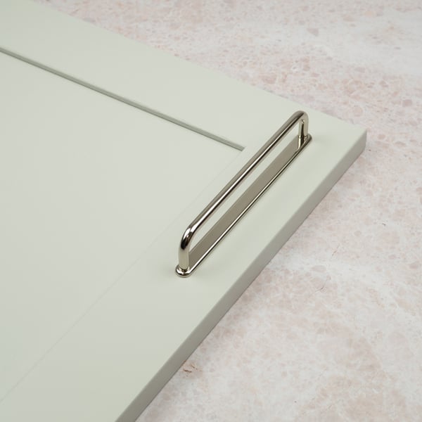 Handle & Home Bright Nickel  Loop Cabinet Handles with Backplate - 32mm Handle