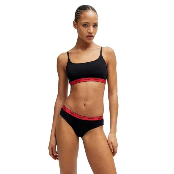 Hugo Womens/Ladies Repeat Logo Thong - Black - 