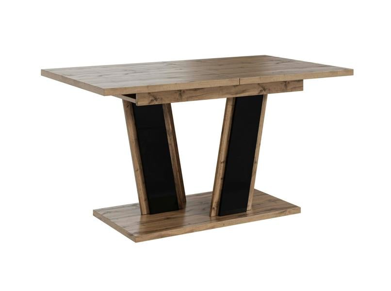 PHD Furniture MUSS Extendable Dining Table 120–160cm – Wotan Oak Effect & Black Gloss