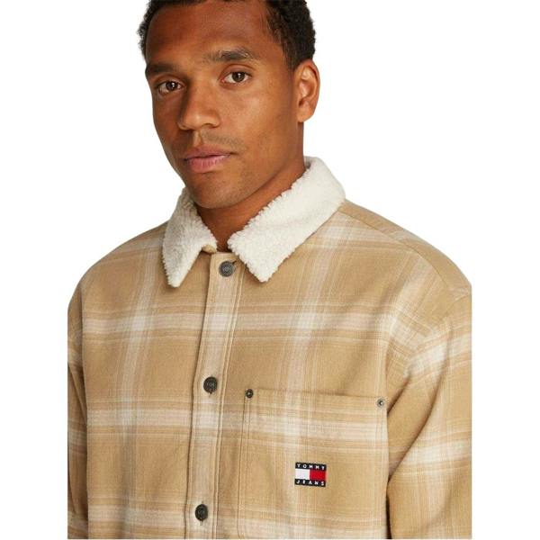 Tommy Jeans Mens Shirt Jacket - Tan - 