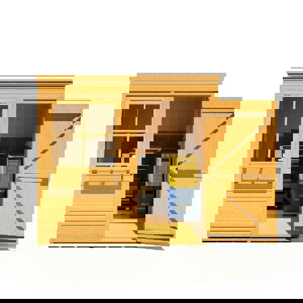 Shire 7x7 double door Pent shed 12mm shiplap interlock cladding