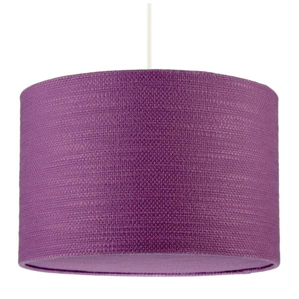 Modern Purple Wine Textured Linen Pendant Light Shade with Diffuser Image 1