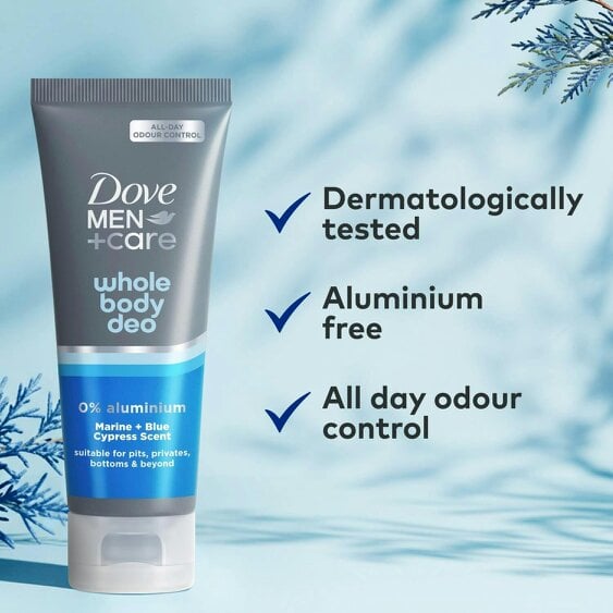 Dove Men+Care Whole Body Deodorant Cream Marine & Cypress 72H Protection, 6x75ml