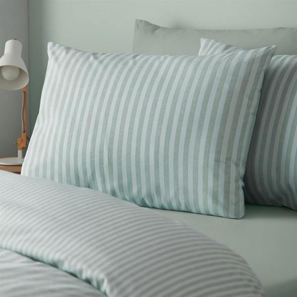 Epping Textured Stripe Green Duvet Cover Set