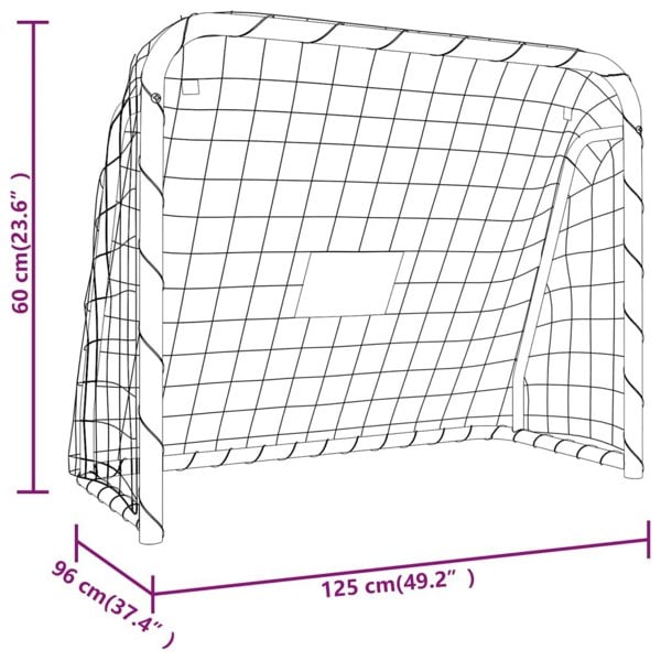 Berkfield Football Goal with Net White 125x96x60 cm Steel&Polyester