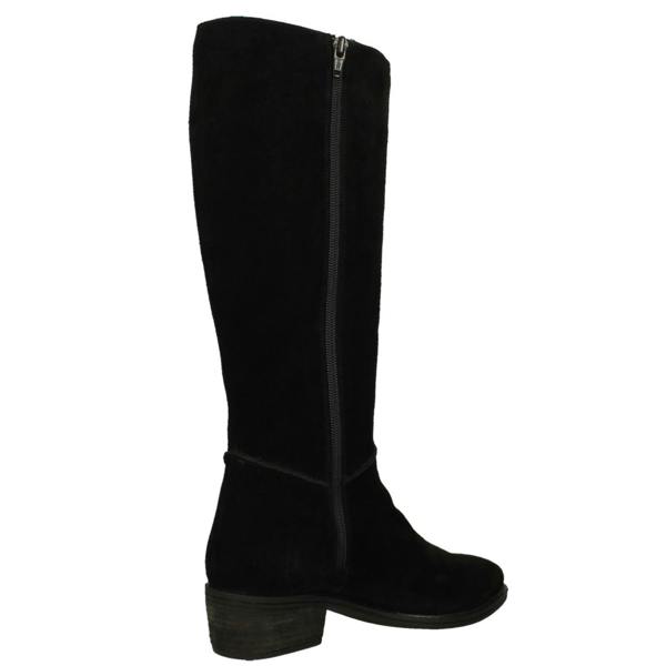Spot On Ladies Low Cuban Heel Suede Leather High Leg Boot with Inside Zip F51230