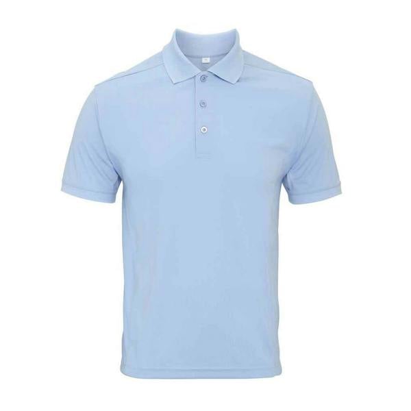 Premier Mens Coolchecker Pique Polo Shirt - Light Blue