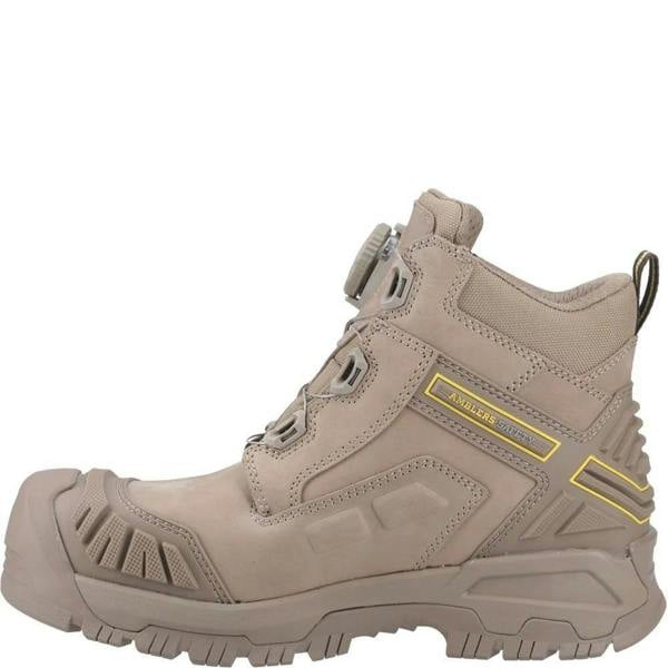 Amblers Safety Amblers Demolition AS966 Mens Composite Toe S7S SR Safety Ankle Boots, beige safety boots with durable construction and protective toe cap.