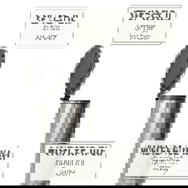 CALITEK 30 Litre Kitchen Bin Stainless Steel Odour Silver