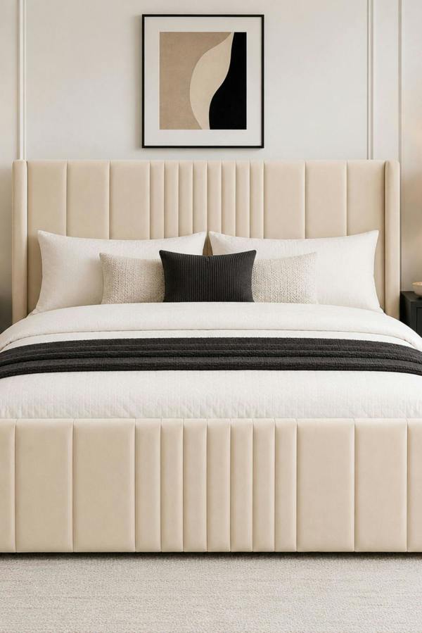Groundlevel Langford Velvet Upholstered Ottoman Storage Bed