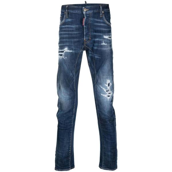 DSQUARED2 Tikdy Biker Jean Worn Reinforced Wash Blue Jeans W30
