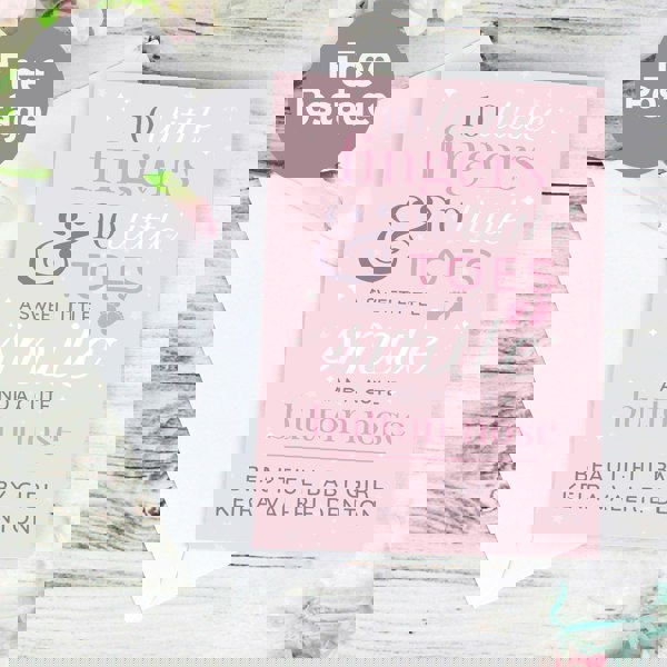 Personalised Memento Company Personalised '10 Little Fingers' Pink Baby Card