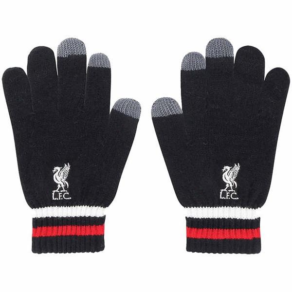 Liverpool FC Knitted Gloves Black, Clothing, Sports, Gift