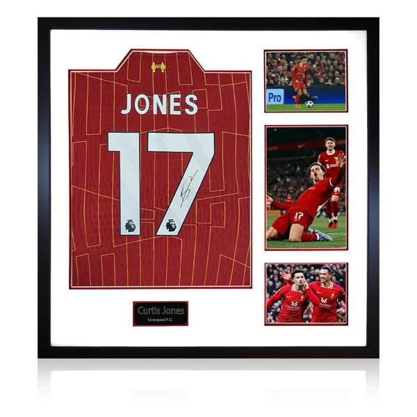 Curtis Jones Signed Liverpool Shirt Elite Frame (AFTAL Authentication)