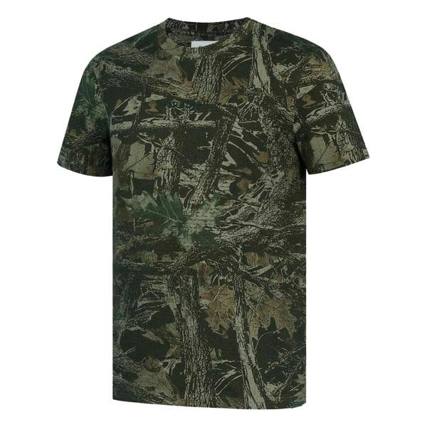 Firetrap Mens Cotton Short-Sleeved T-Shirt - Wood Camo - 
