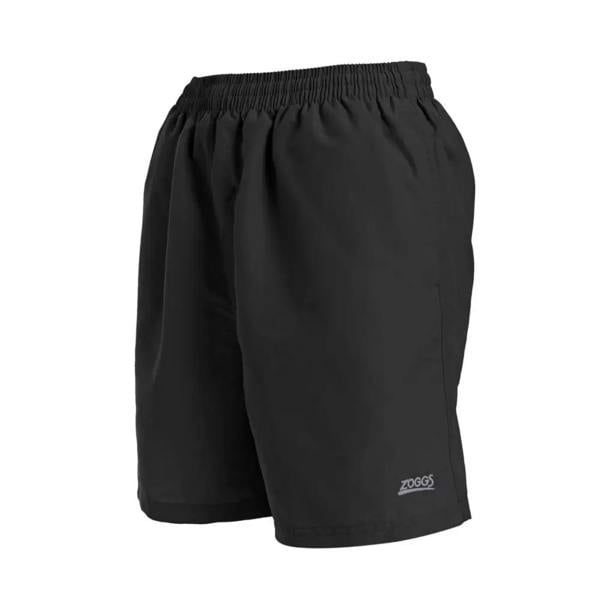 Black Zoggs Penrith 17 inch shorts with elastic waistband, mesh lining and logo