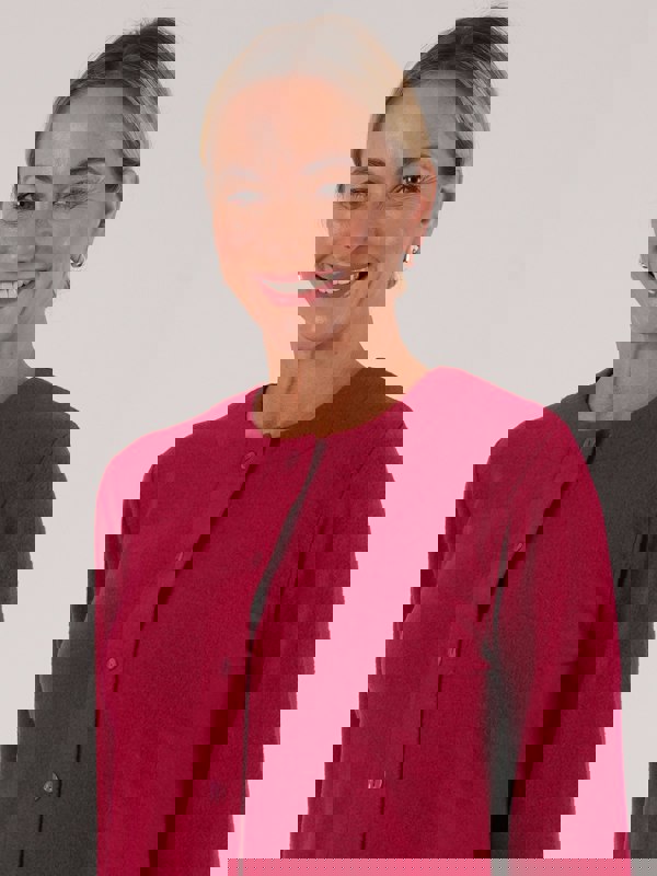 PennyPlain Long Sleeve Cardigan - Berry