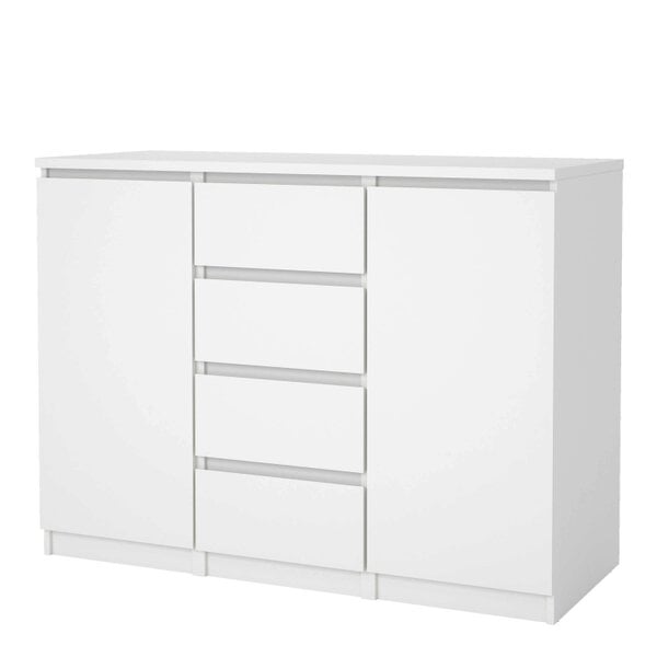 Wyld Haus Budapest White Wooden Sideboard 2 Doors 4 Drawers