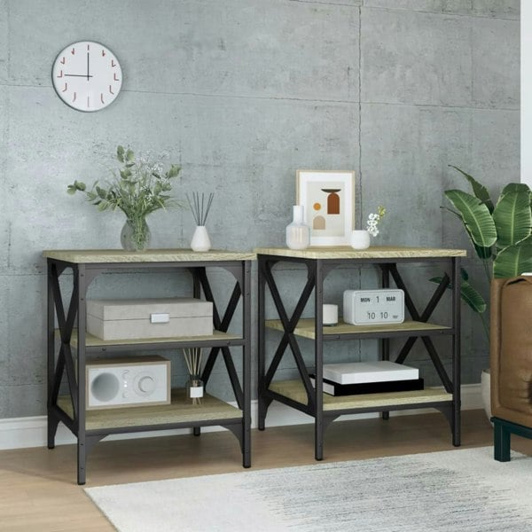 Berkfield Side Tables 2 pcs Sonoma Oak 40x42x50 cm Engineered Wood