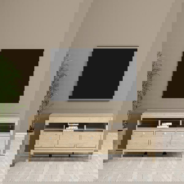 Furniture To Go Madrid TV Unit 3 Drawers in Jackson Hickory Oak