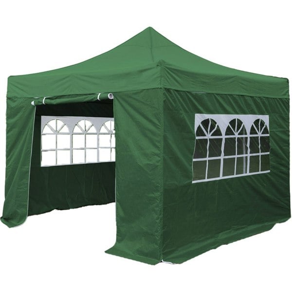 3x6m Pop-Up Gazebo & Side Walls Set GREEN - Strong Outdoor Garden Pavillion Tent