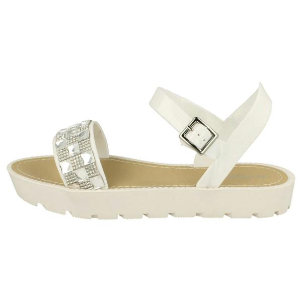 Savannah Ladies Savannah Diamante and Jewel Trim Flat Mules