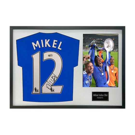 Mikel John Obi Signed Chelsea Shirt Classic Frame (ACG Cert)
