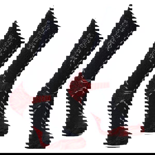 Regatta Mens Merino Wool Hiking Socks - Dark Grey/Rio Red - 