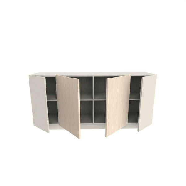 Decortie Victor Console Sideboard 4 Doors Sandstone Sonoma Oak White 170 x 42.1 x 80.3 cm (Sandstone and Sonoma Oak and White)