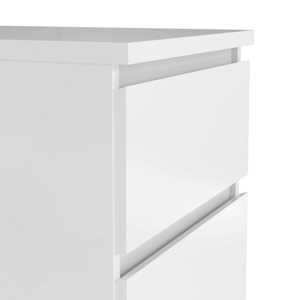 Wyld Haus Budapest White Wood Narrow Chest 5 Drawers