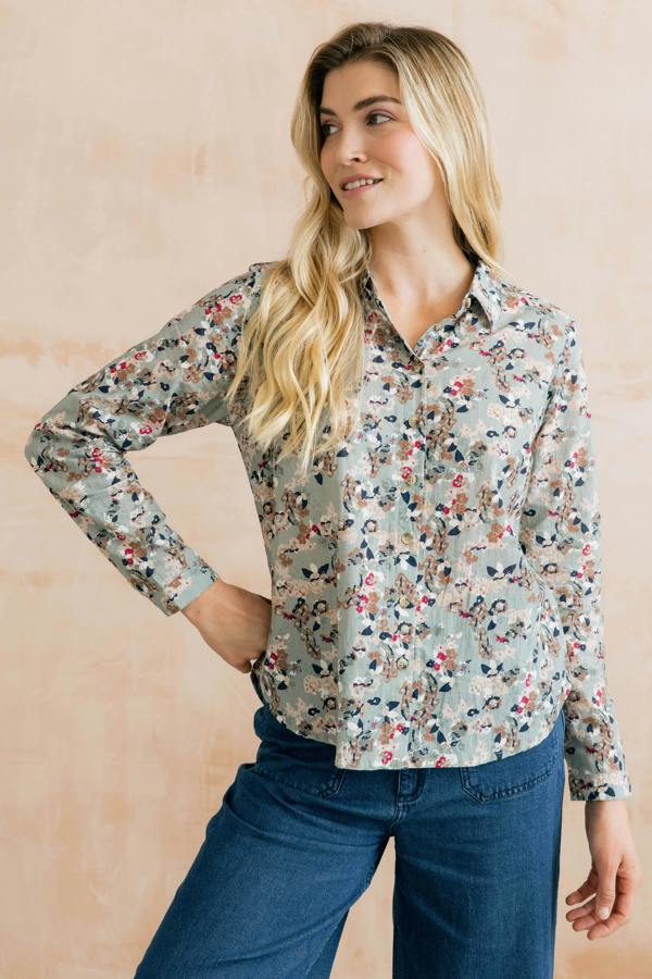 Lily & Me Patsy Organic Ditsy Shirt Ocean