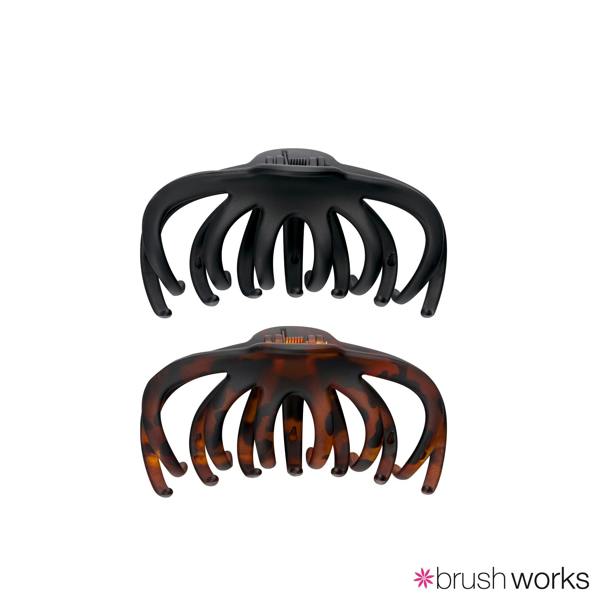 Brushworks Matte Octopus Claw Clips - 2 Pack