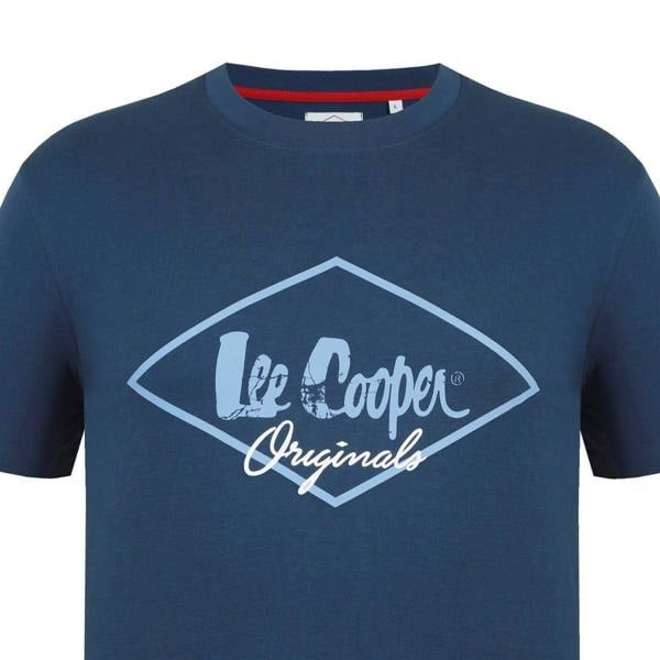 Lee Cooper Mens Originals Logo T-Shirt - Vintage Blue - 