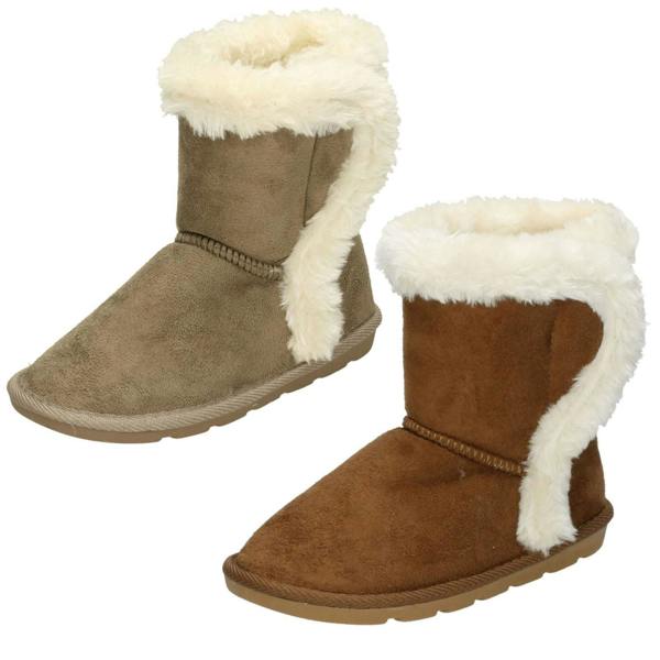 Spot On Girls Spot On Fur Trim Ankle Boots