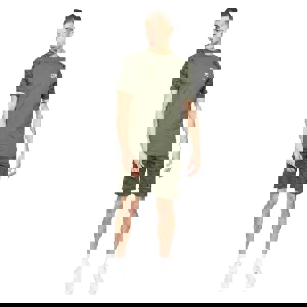 Crosshatch Mens Janscore Elasticated Waist Cargo Shorts - Deep Olive - 