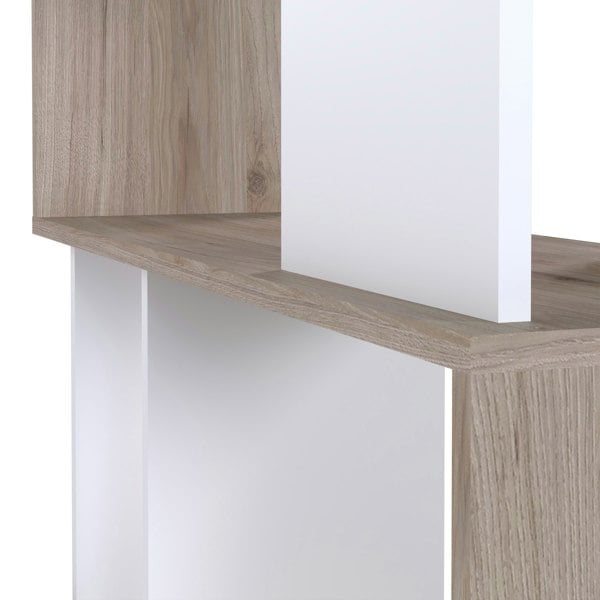 Furniture To Go Maze Open Bookcase 4 Shelves in Jackson Hickory Oak and White