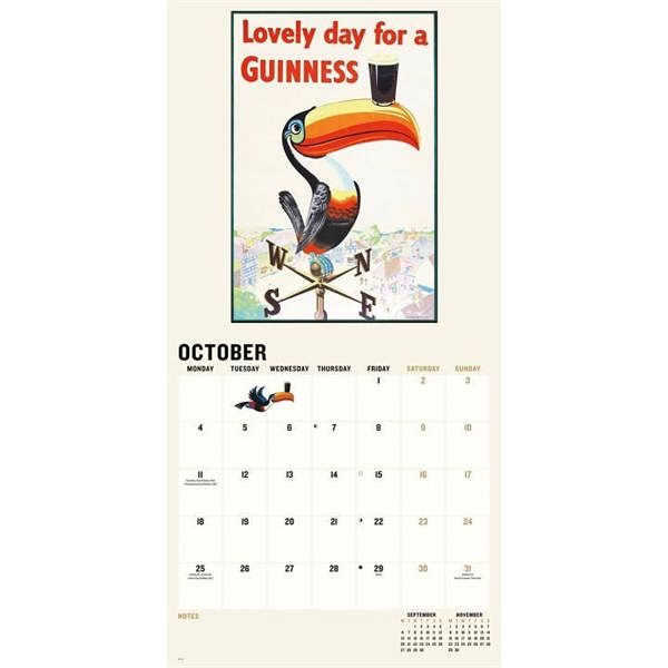 Guinness Poster Art Calendar 2027, Wall Calendars, Month To View, Lifestyle, Gift
