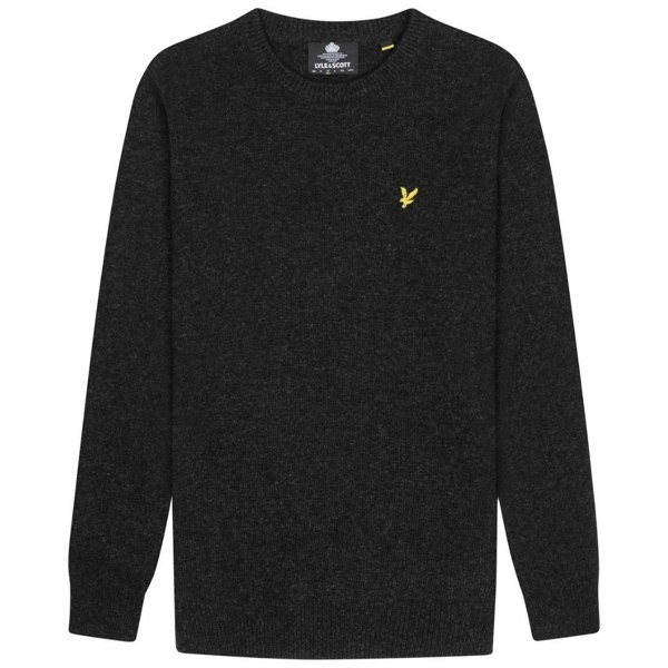 Lyle & Scott Crew Neck Lambswool Marl Blend Jumper - Charcoal