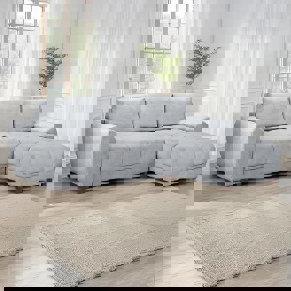 Furnishings For Less Zura Plush Velvet Large 3 Seater L Shaped Universal Corner Sofa Bed