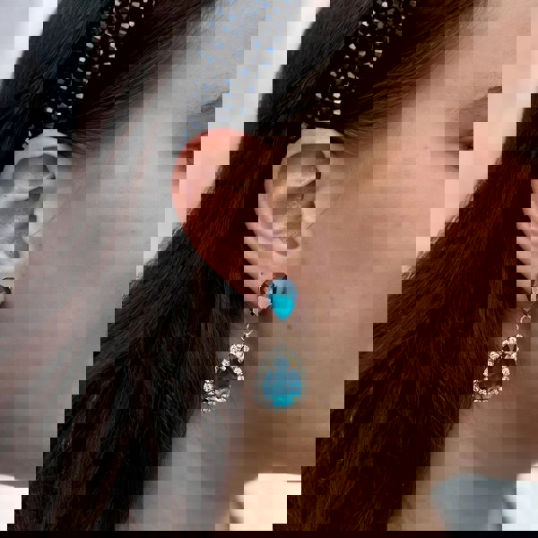 Teal Earrings Drop Earrings, Crystal Drop Earrings, Teal Earrings, Drop Earrings 