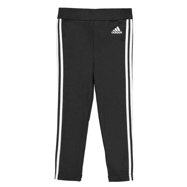 Adidas Girls 3 Stripes Leggings - Black/White - 